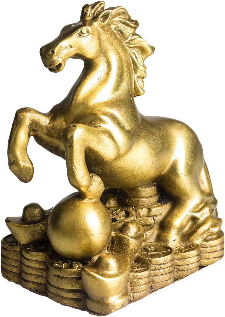 Amazon.co.jp: 黄金の馬の置物, 干支, 十二支, 財運アップ, 風水